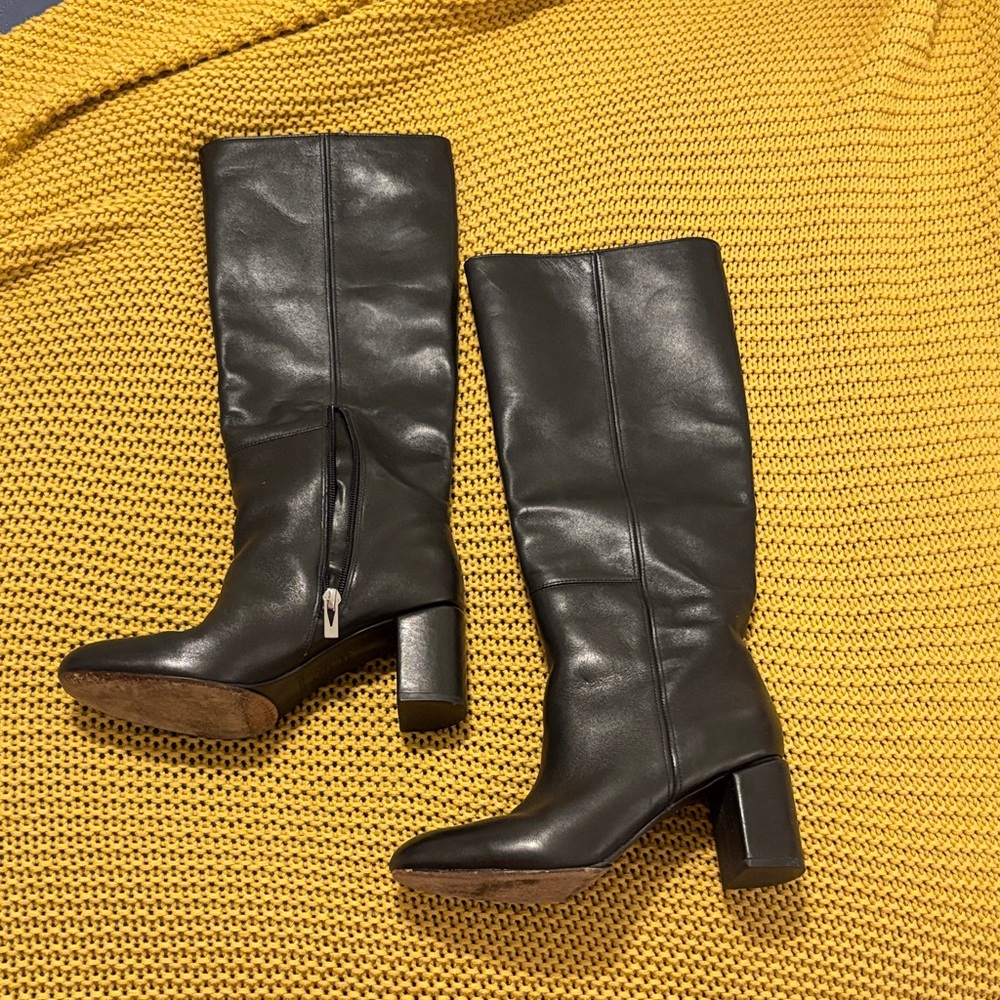 Via Spiga Black Heeled Boots 1/2 side zipper